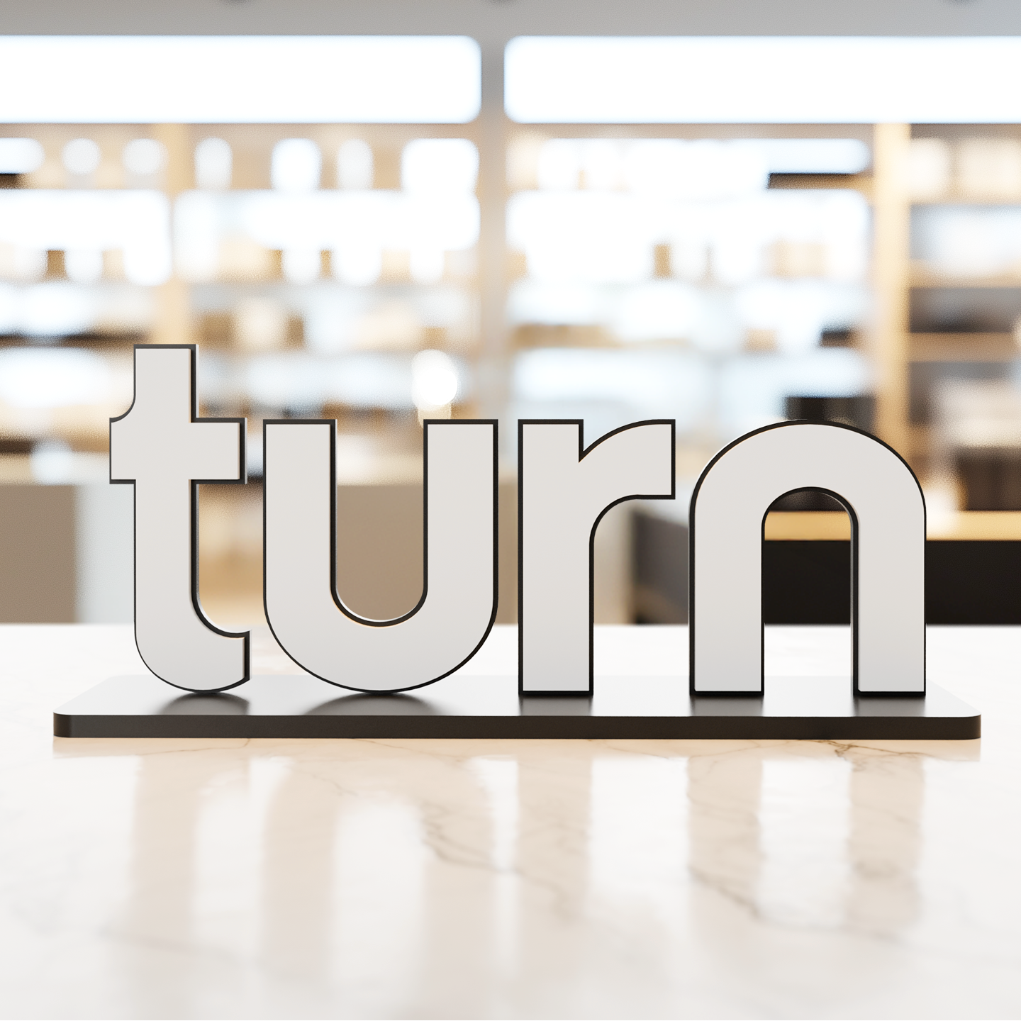 acrylic logo shelf signs (medium white)
