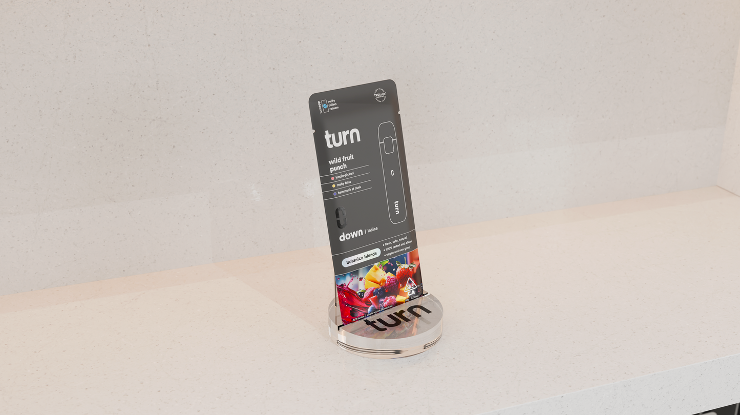 branded acrylic mylar bag stands