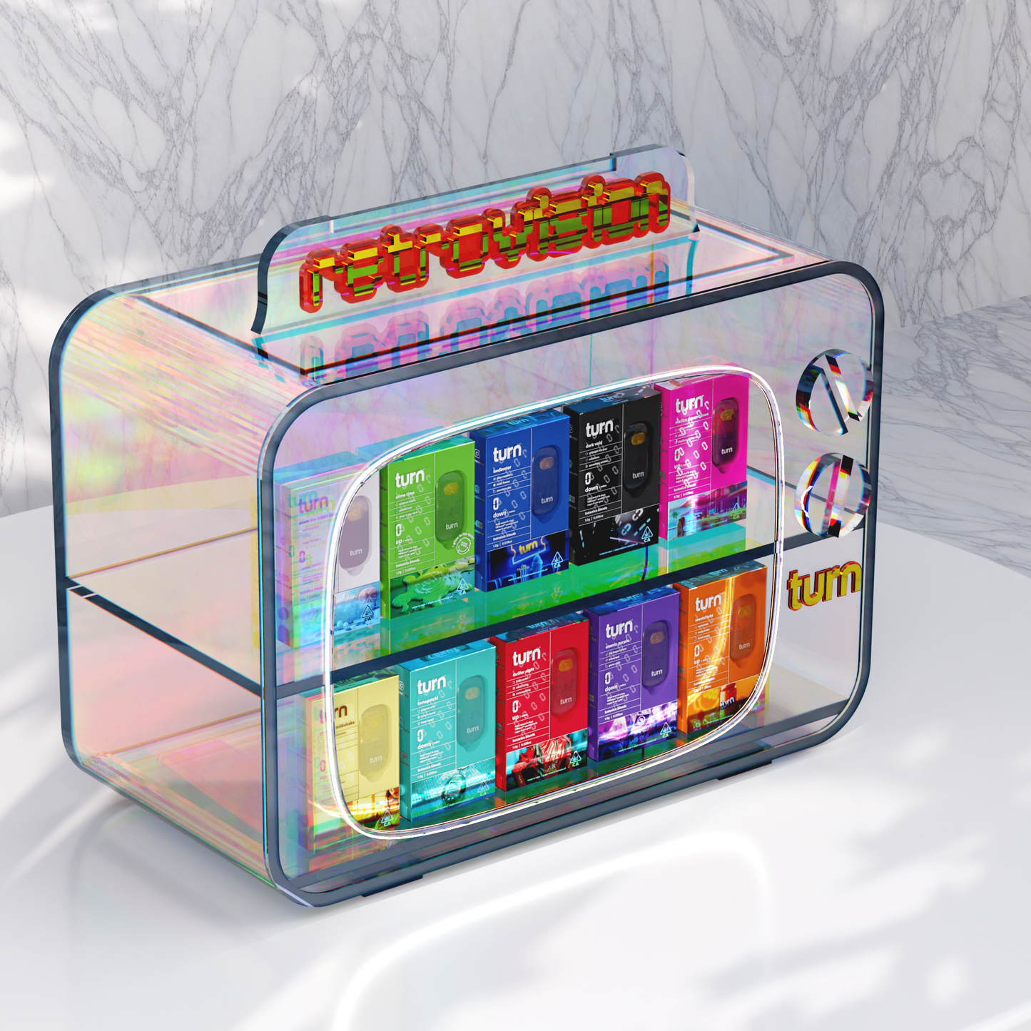 retrovision tv display (with LED lights)