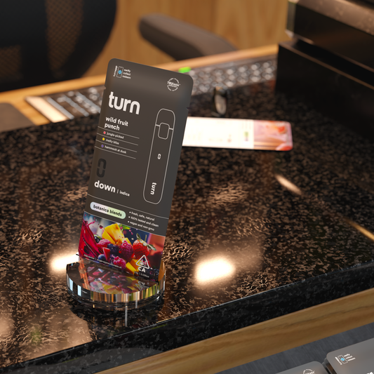 branded acrylic mylar bag stands