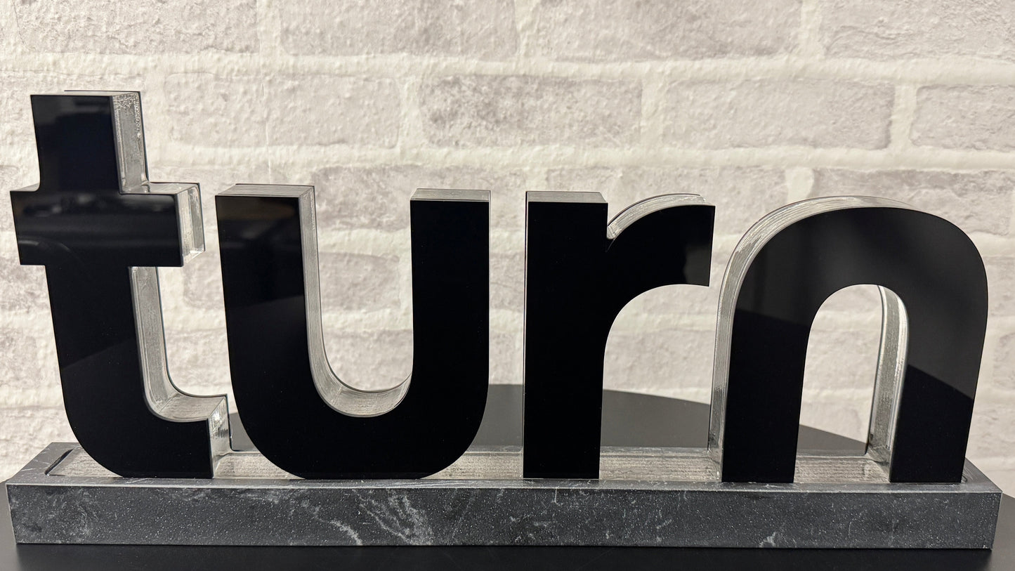 marble & glass sign