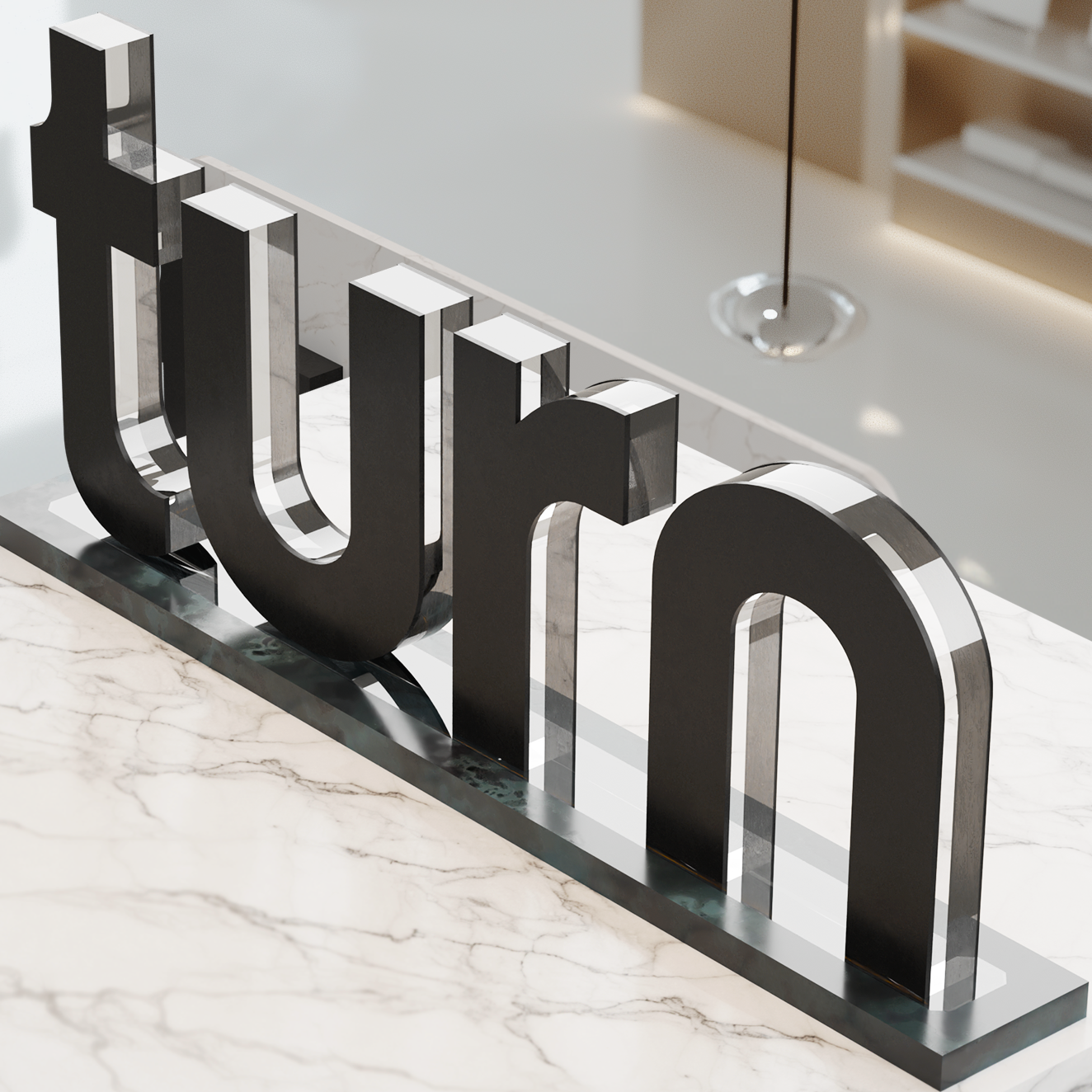 marble & glass sign