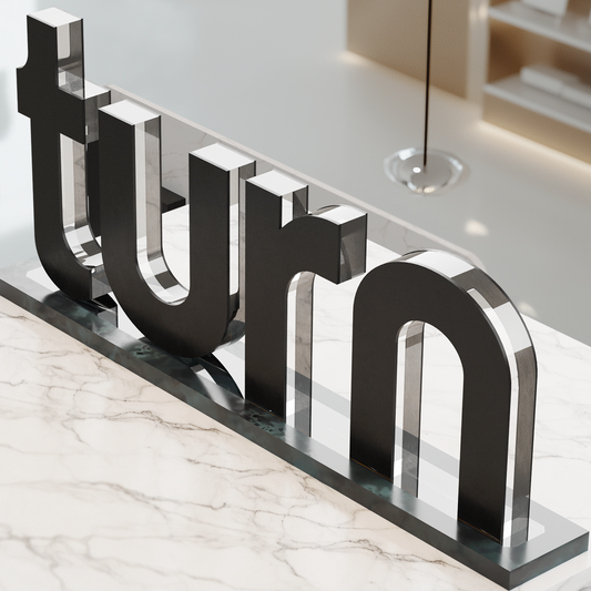 marble & glass sign