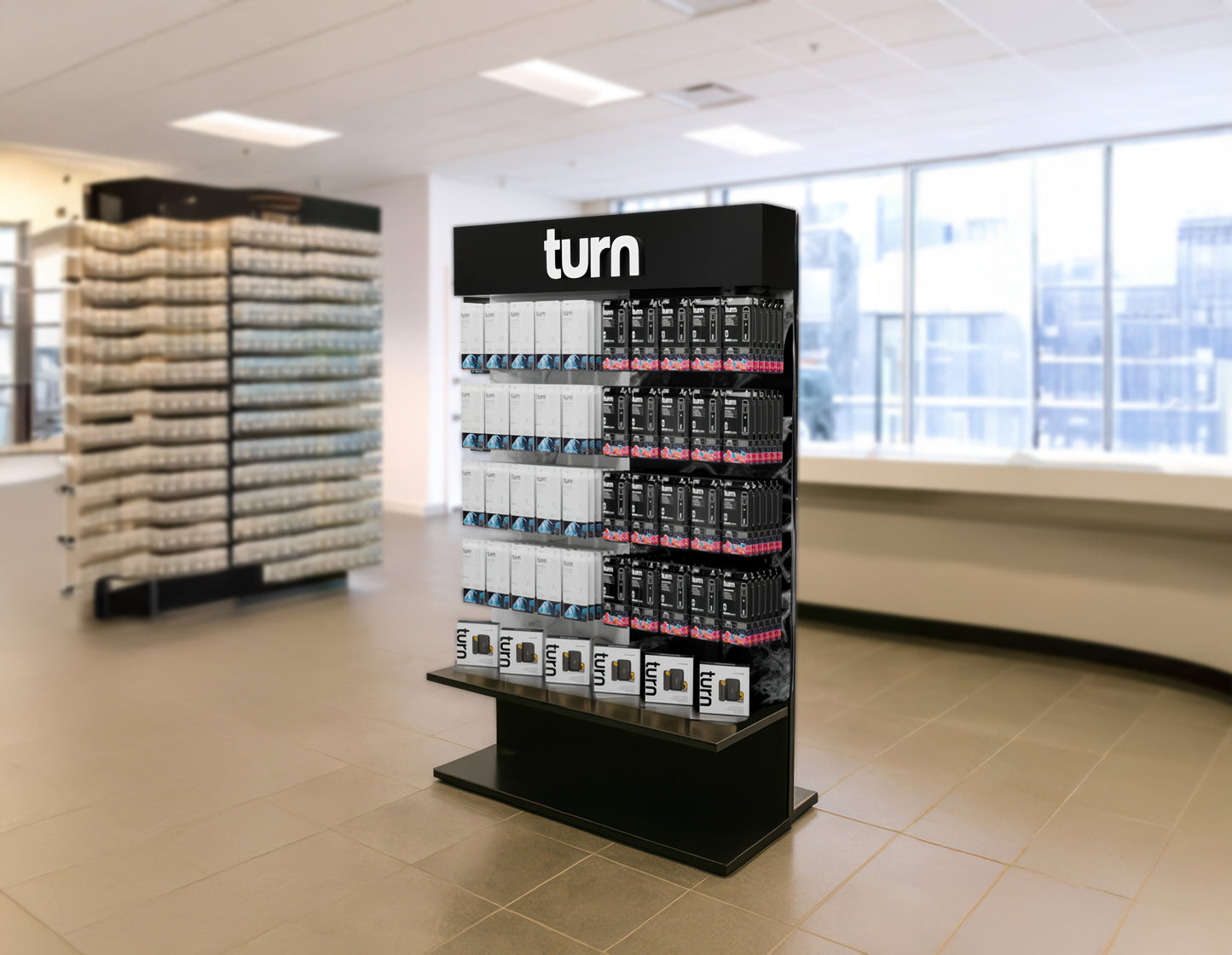 large slat // peg wall display