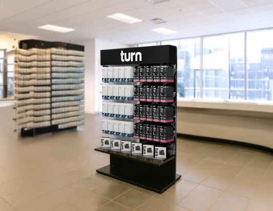 large slat // peg wall display