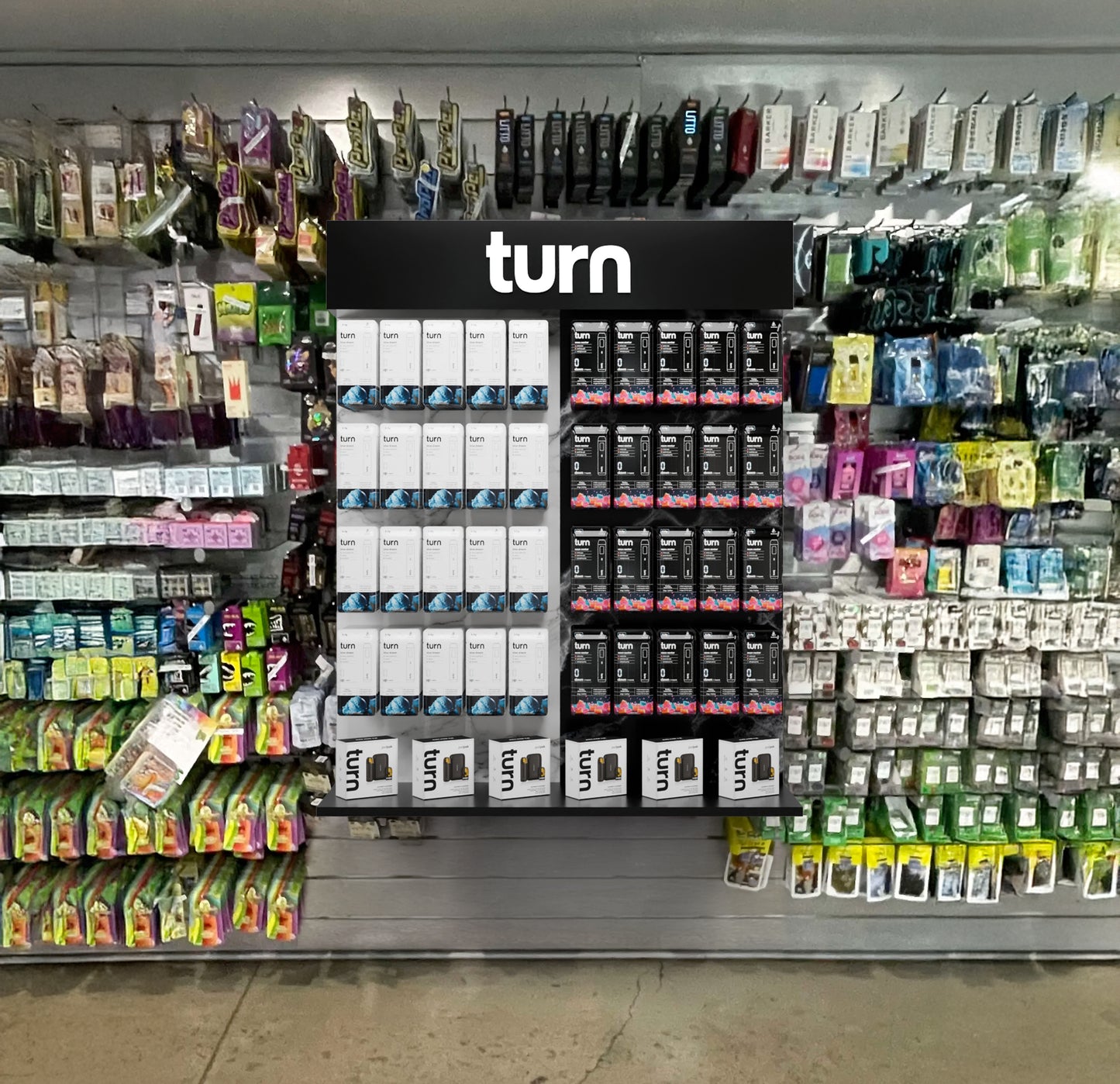 large slat // peg wall display