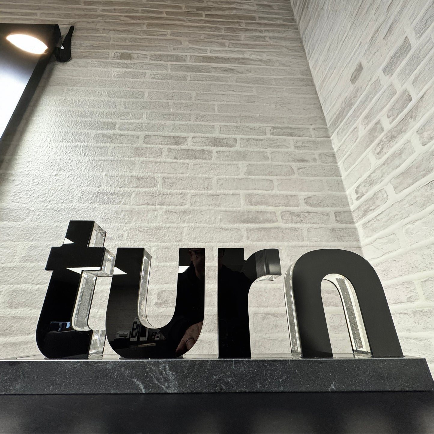 marble & glass sign